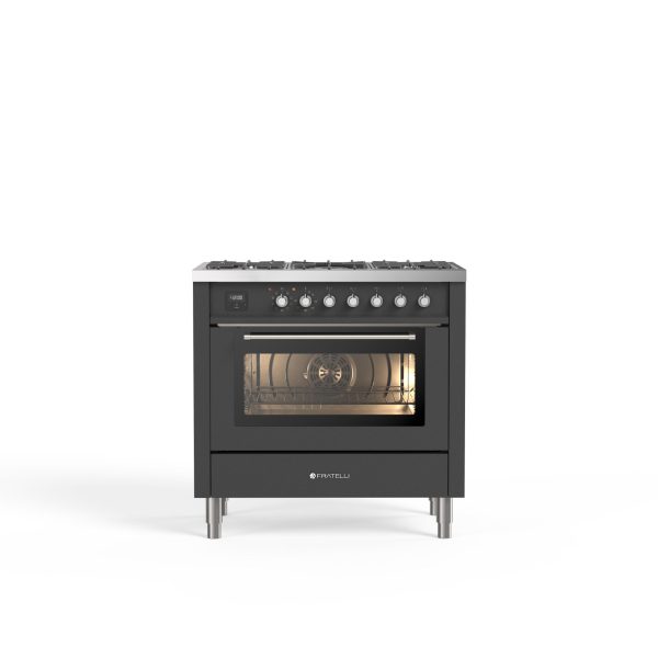 Genova 90 cm Four simple Induction Cuisinière – Graphite mat