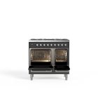 Genova 90 cm Four double Gaz Cuisinière – Graphite mat