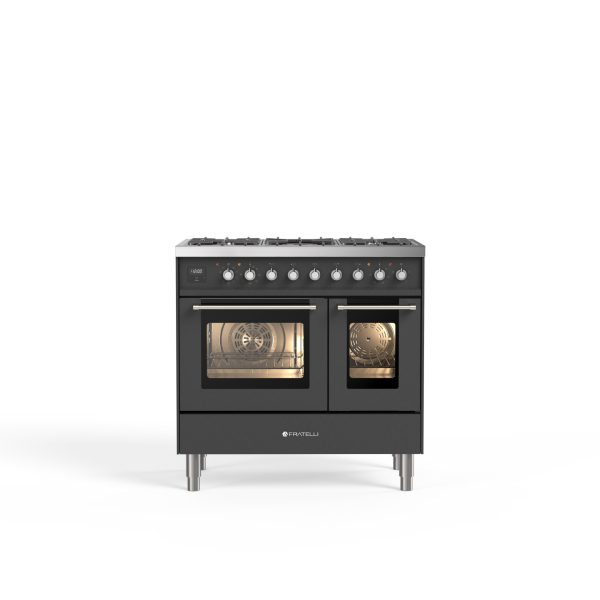 Genova 90 cm Four simple Induction Cuisinière – Graphite mat